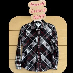 Chic Black and Red Plaid Women's Blouse